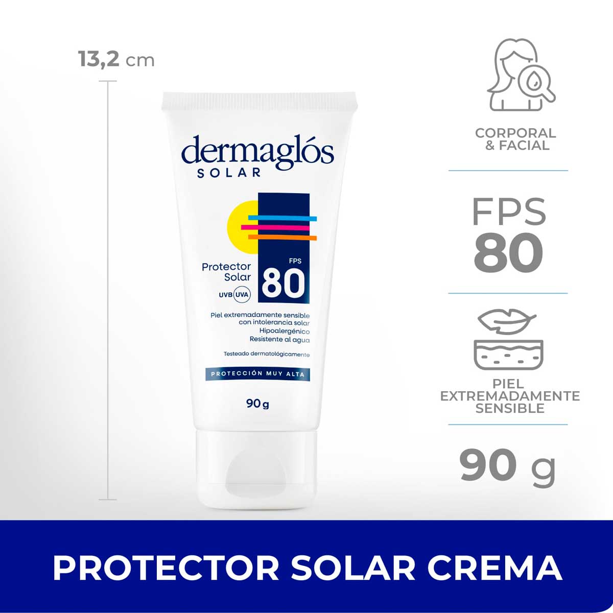 Protector Solar Dermagl&oacute;s FPS 80 crema 90 g image number 7